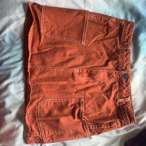BURNT ORANGE CARGO MINI SKIRT